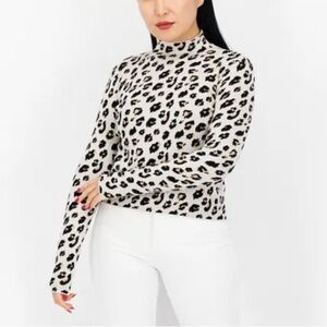 Cynthia Rowley S‎ Snow Leopard Soft Sweater